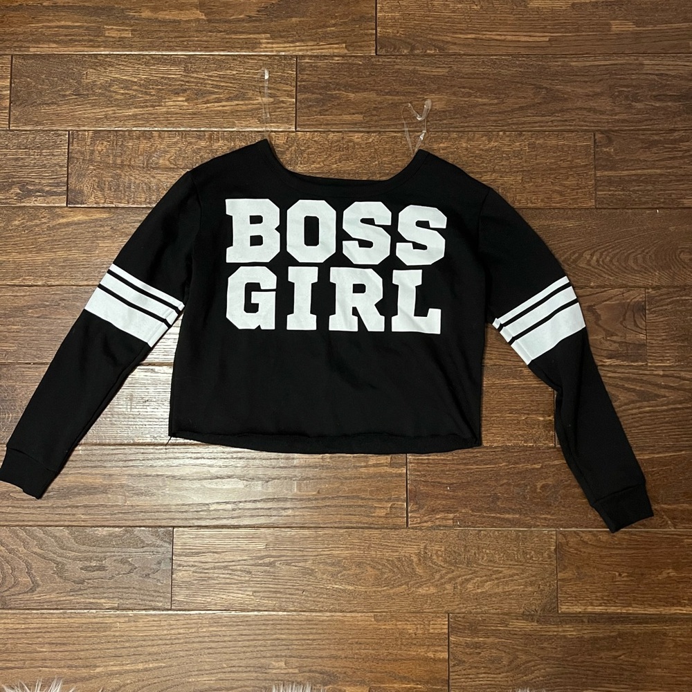 NEVER WORN! Black “BOSS GIRL” Long Sleeve T-Shirt